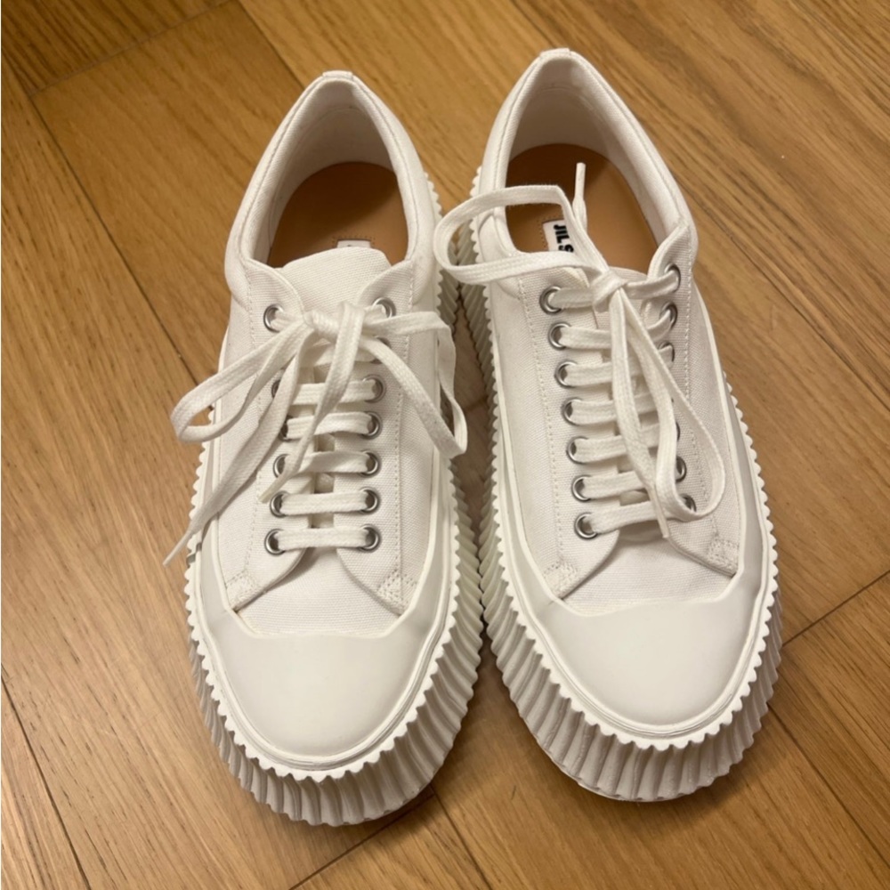 Jil Sander White Platform Sneaker